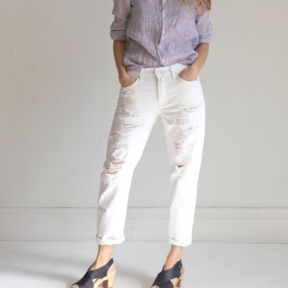 MOTHER White Cropped Jeans
